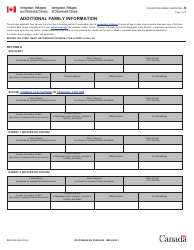 Document preview: Form IMM5406 Additional Family Information - Permanent Residence - Canada