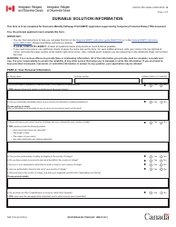 Document preview: Form IMM0195 Durable Solution Information - Canada