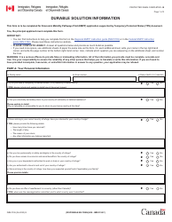 Form IMM0195 Durable Solution Information - Canada