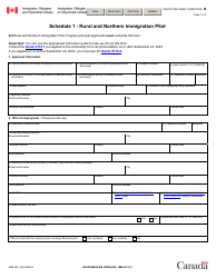 Form IMM5911 Schedule 1 Rural and Northern Immigration Pilot - Canada