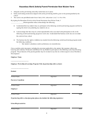 Hazardous Work Activity Parent Permission Non-waiver Form - 16- and 17-year-Old Participant - Iowa, Page 2
