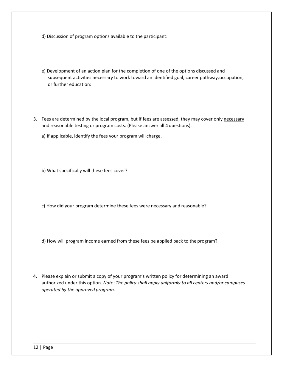 Agency / Program Application - Iowa High School Equivalency Diploma (Hsed) Alternative Pathways - Iowa, Page 12
