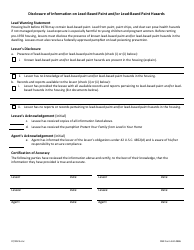 DNR Form 542-0886 Disclosure of Information on Lead-Based Paint and/or Lead-Based Paint Hazards - Iowa