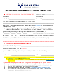 Document preview: Request to Collaborate Form - Ace Plus "adopt" Program, 2024
