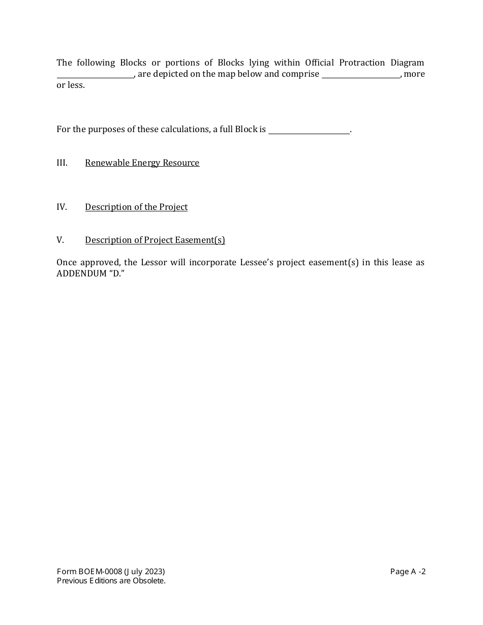 Form BOEM-0008 Commercial Lease of Submerged Lands for Renewable Energy Development on the Outer Continental Shelf, Page 10