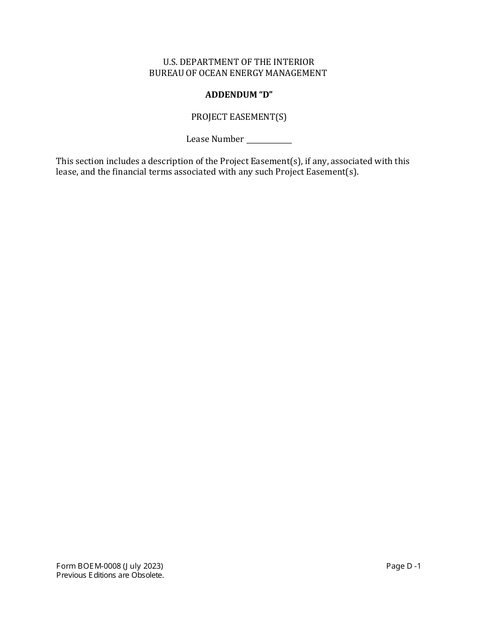 Form BOEM-0008 Commercial Lease of Submerged Lands for Renewable Energy Development on the Outer Continental Shelf, Page 15