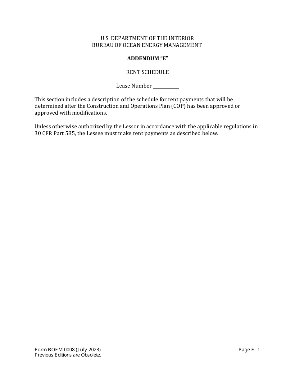 Form BOEM-0008 Commercial Lease of Submerged Lands for Renewable Energy Development on the Outer Continental Shelf, Page 16