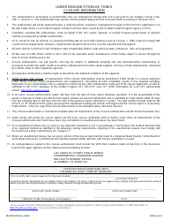 Form 38-0028 Closure Authorization for Hazardous Substance Underground Storage Tanks - County of Los Angeles, California, Page 2