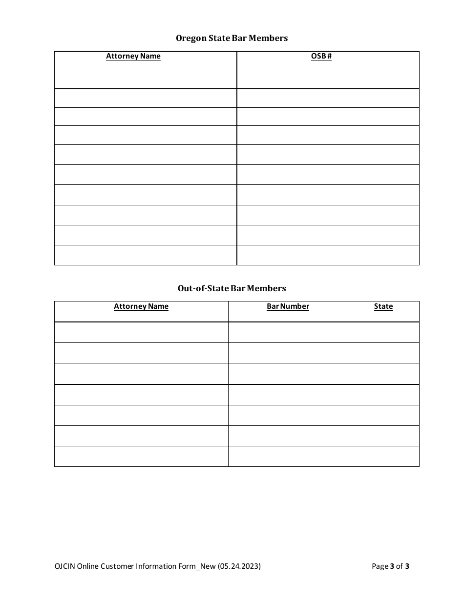 Ojcin Online Customer Information - Oregon, Page 3