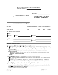 Document preview: Residential Eviction General Judgment - Oregon