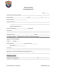 VTWG Form 173-4 Fundraising Form - Vermont