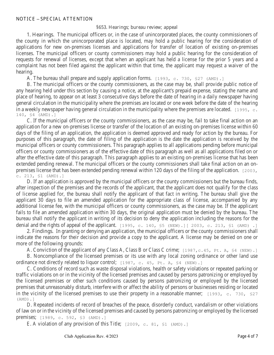 Club Application - Maine, Page 4