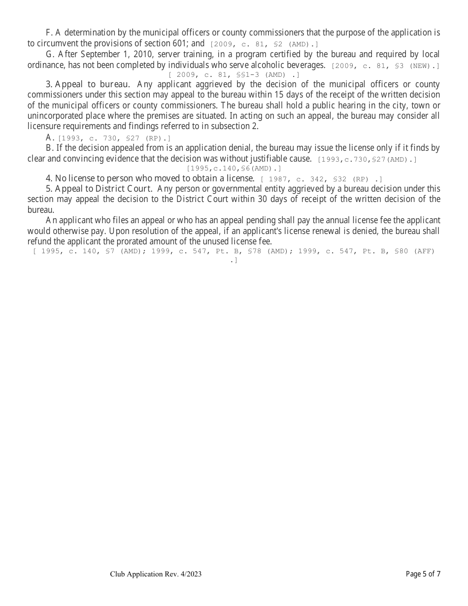 Club Application - Maine, Page 5