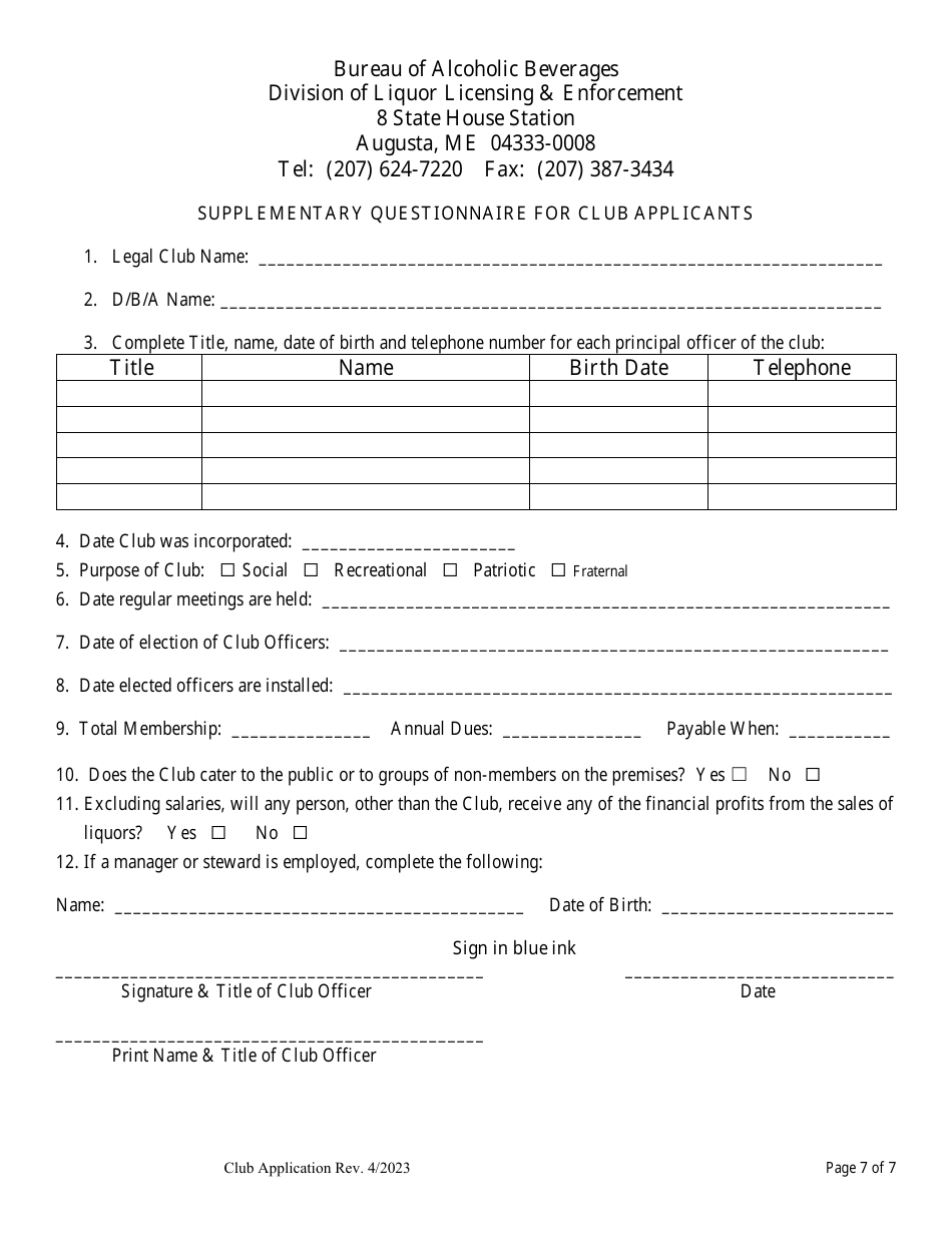 Club Application - Maine, Page 7