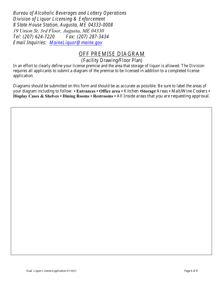 Dual Liquor License Application - Maine, Page 6