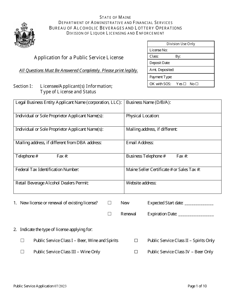 Application for a Public Service License - Maine, Page 3