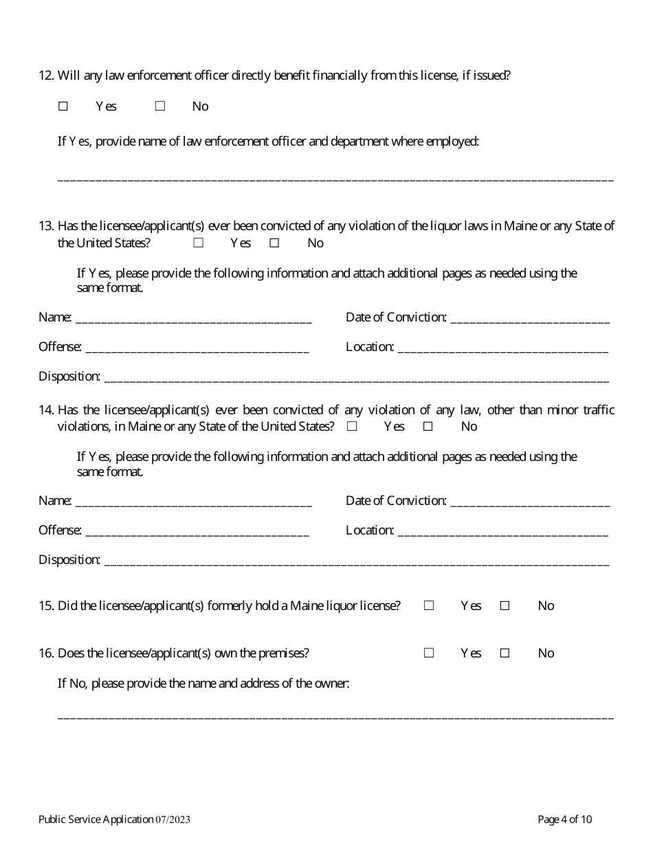 Application for a Public Service License - Maine, Page 6