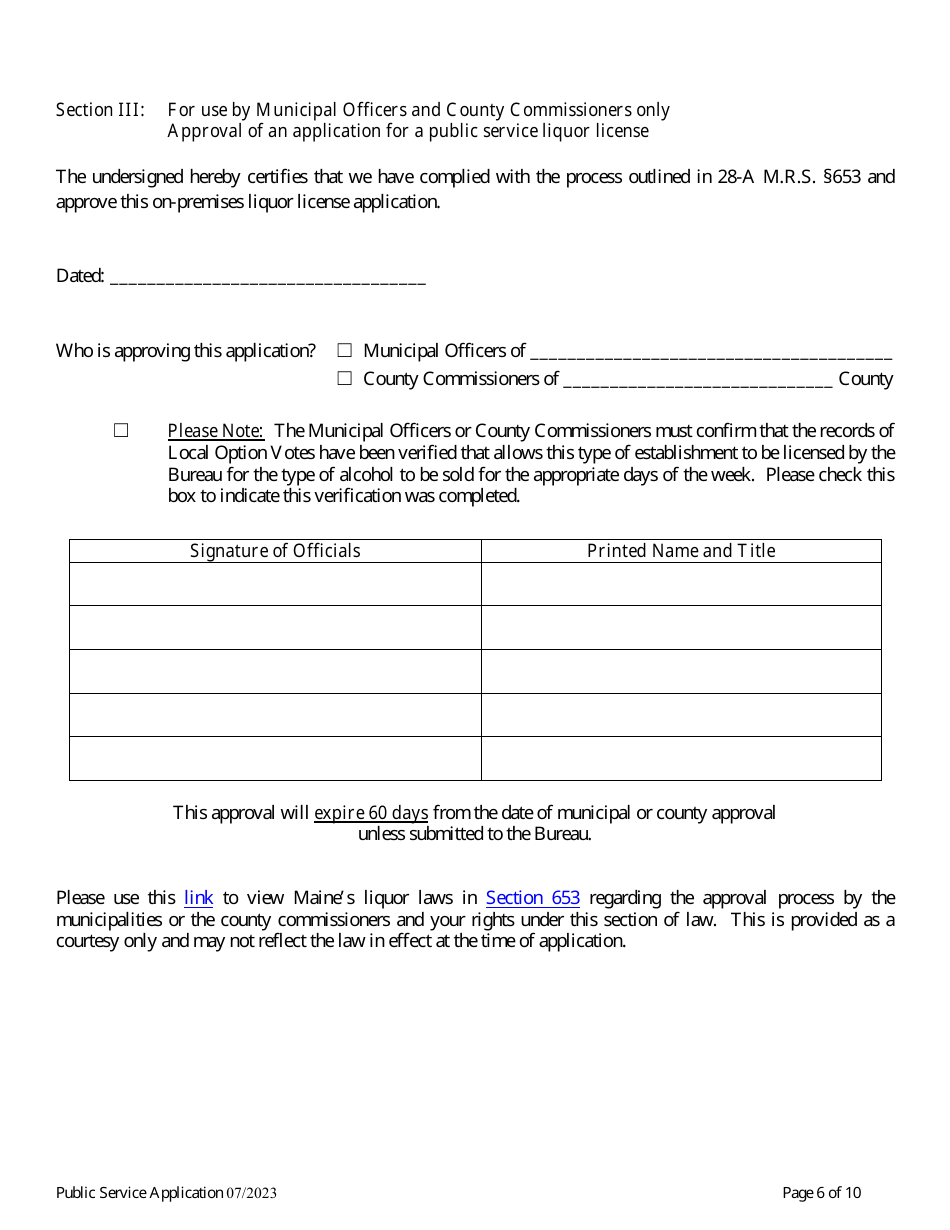 Application for a Public Service License - Maine, Page 8