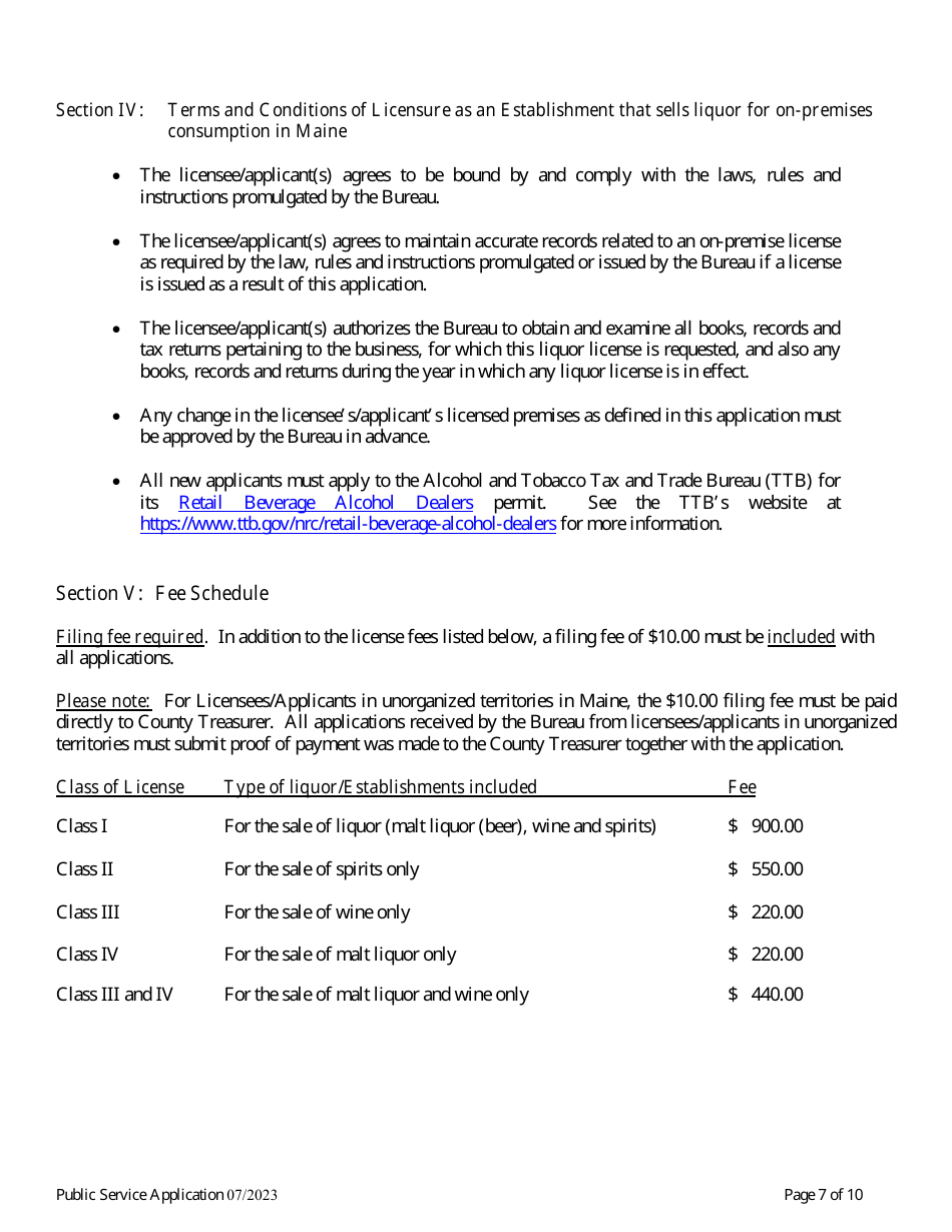 Application for a Public Service License - Maine, Page 9