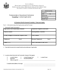 Document preview: Postsecondary Educational Institution Sampling License Application - Maine