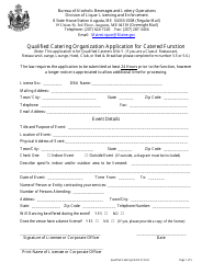 Qualified Catering Organization Application for Catered Function - Maine