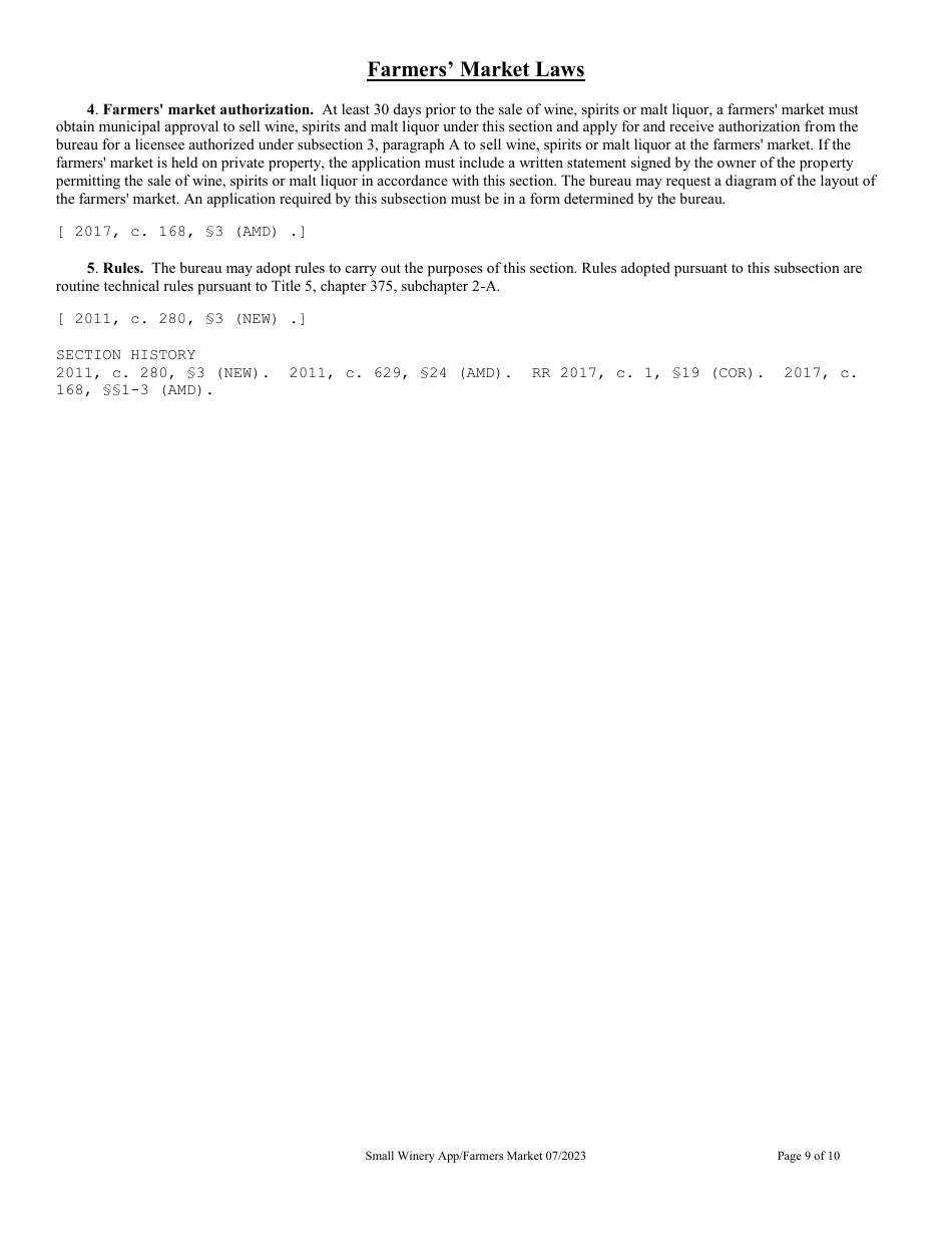 Application for Small Winery - Maine, Page 9