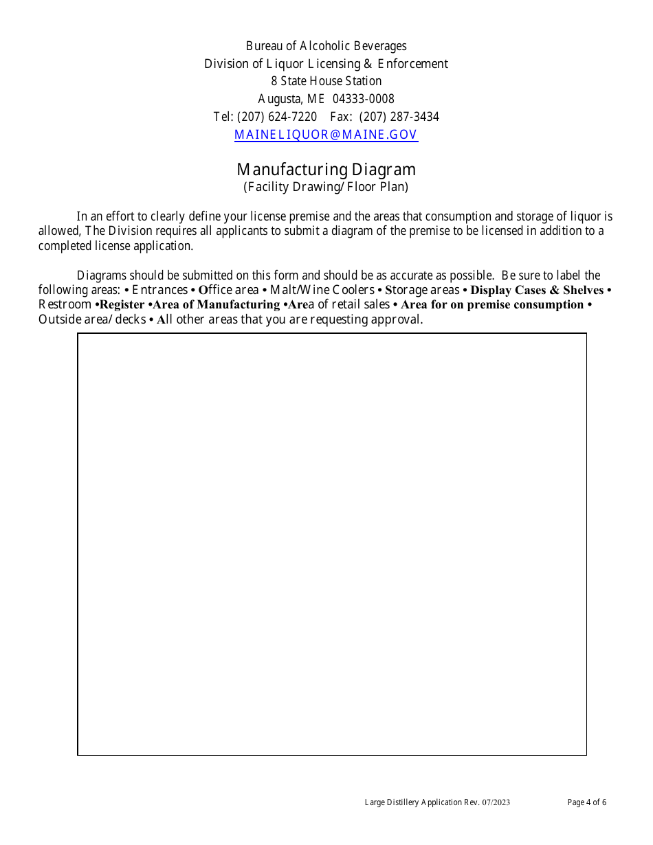 Application for Large Distillery - Maine, Page 4