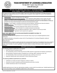 Document preview: TDLR Form FMQ122N Motor Fuel Metering and Quality Program Workgroup Application - Texas