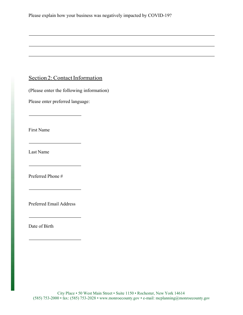 Small Business Micro Loan Application - Monroe County, New York, Page 3