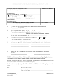 Document preview: Form PL-FCS008 Petition for Private Child Custody Recommending Counseling - County of Placer, California