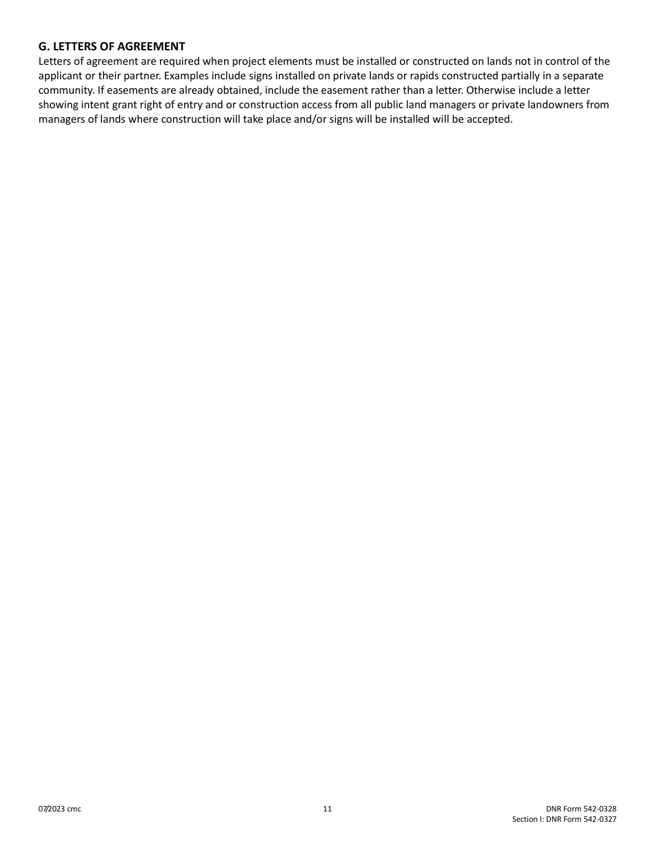 DNR Form 542-0328 (542-0327) Cost-Share Application - Low-Head Dam Public Hazard Program - Iowa, Page 11