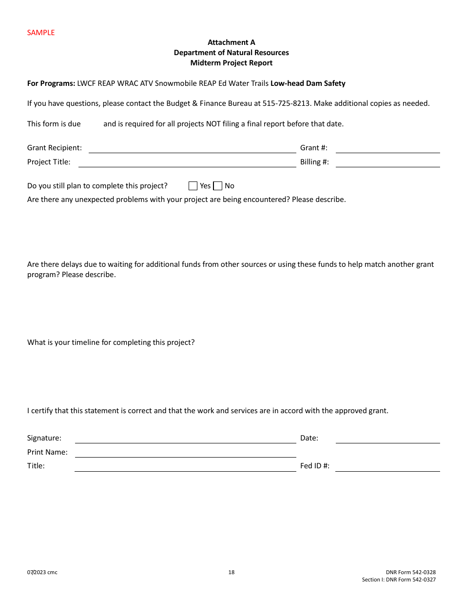 DNR Form 542-0328 (542-0327) Cost-Share Application - Low-Head Dam Public Hazard Program - Iowa, Page 18