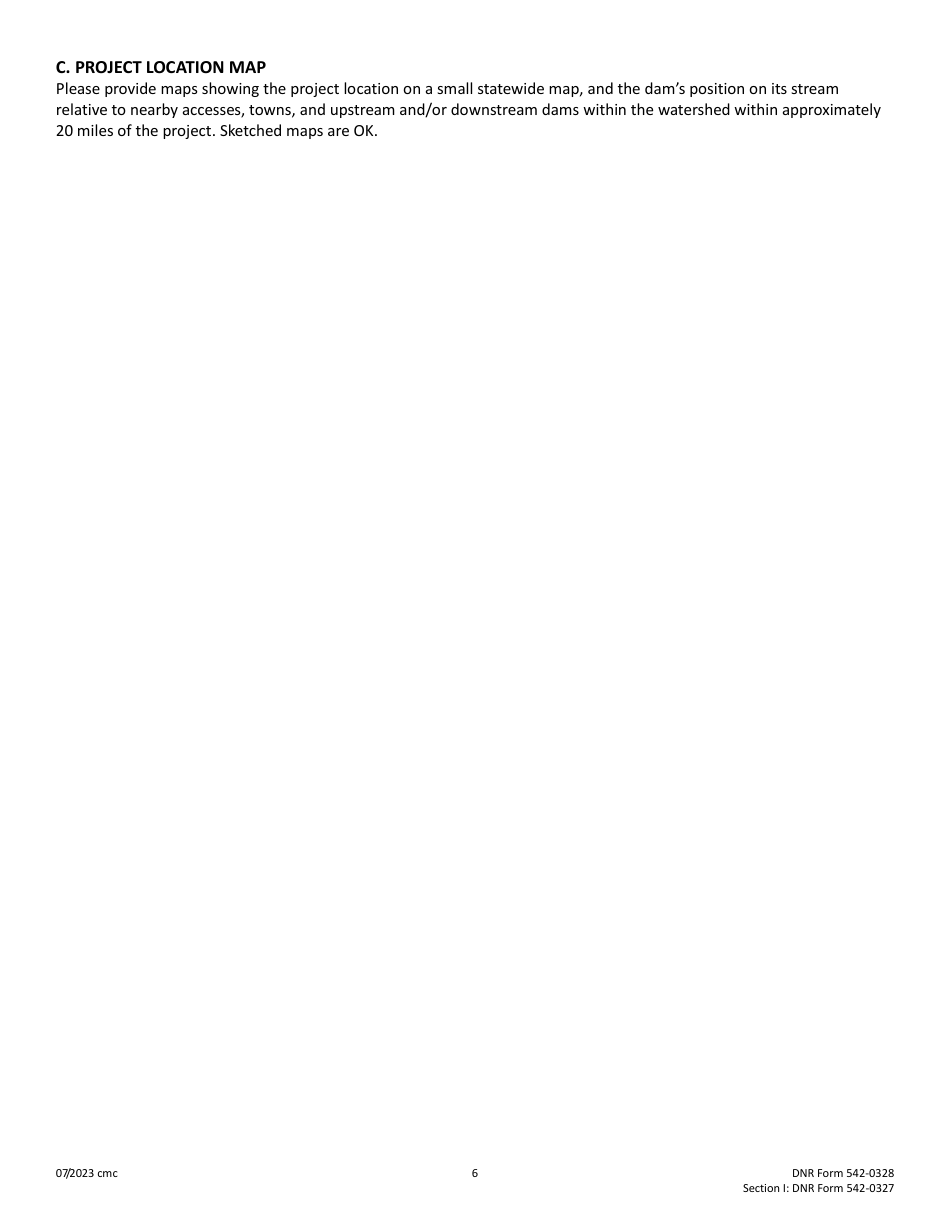 DNR Form 542-0328 (542-0327) Cost-Share Application - Low-Head Dam Public Hazard Program - Iowa, Page 6