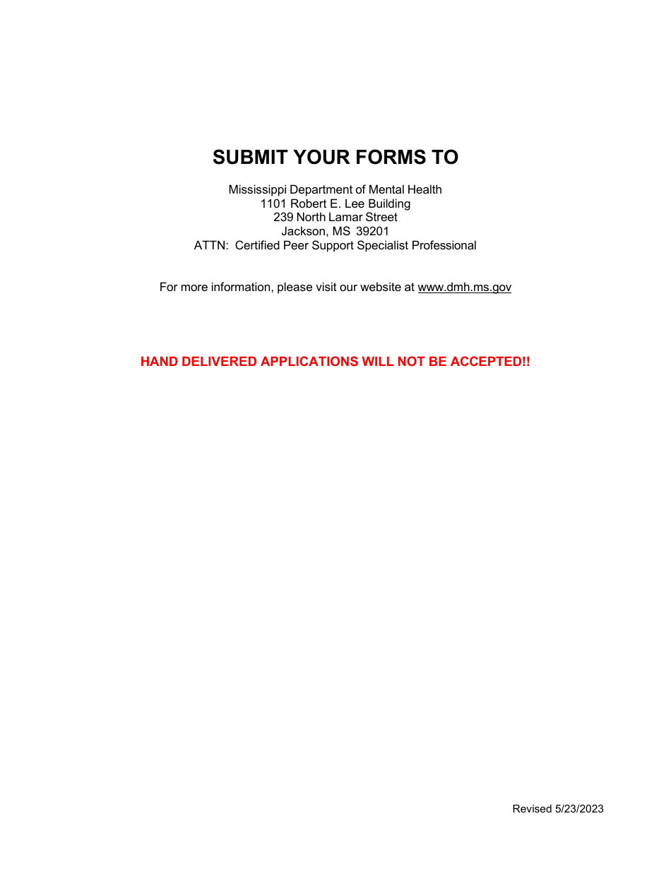 Peer Support Specialist Training Additional Designation Application - Mississippi, Page 3