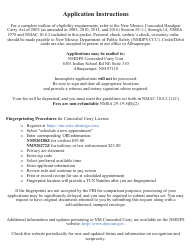 Concealed Handgun License/Concealed Carry Handgun Instructor Approval Application - New Mexico, Page 3