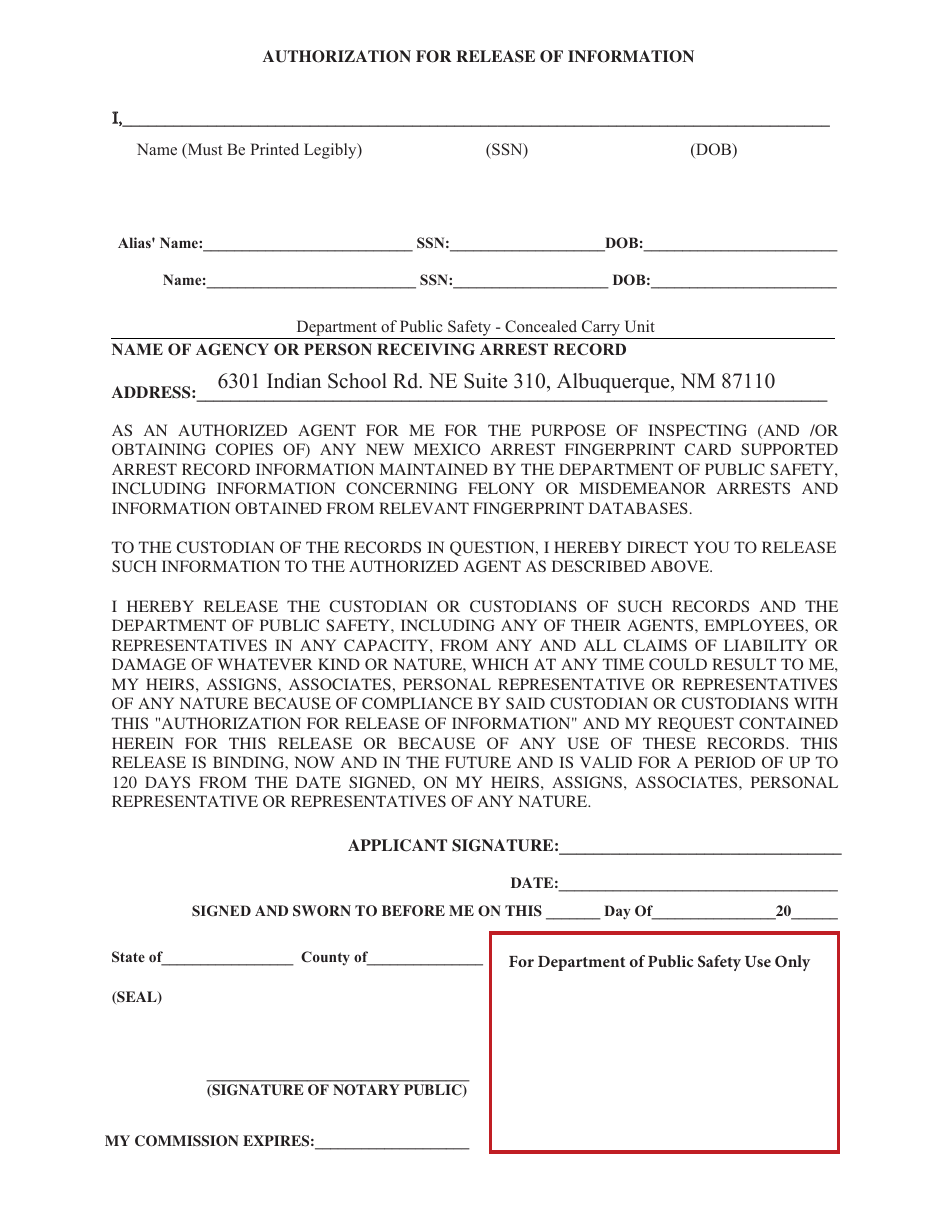 Concealed Handgun License / Concealed Carry Handgun Instructor Approval Application - New Mexico, Page 8