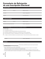 Formulario De Refutacion De Una Inscripcion Electoral - Washington (Spanish), Page 2