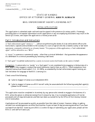 Document preview: Bail Enforcement Agent Initial Application - Kansas