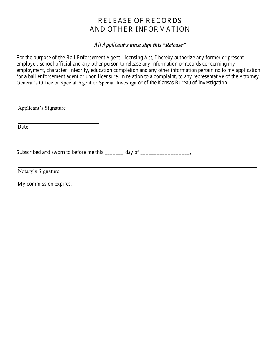 Bail Enforcement Agent Initial Application - Kansas, Page 7