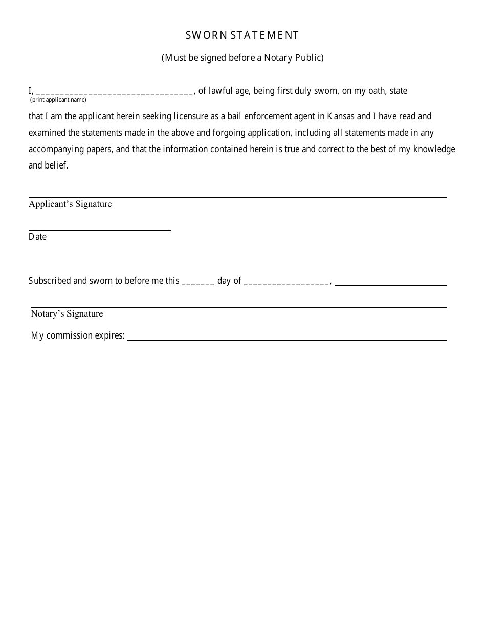 Bail Enforcement Agent Initial Application - Kansas, Page 8