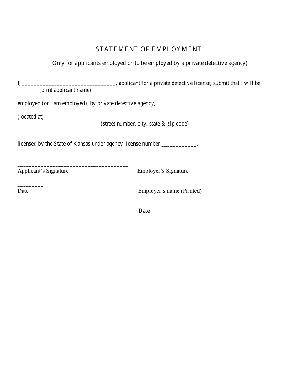 Private Detective - Initial Application - Kansas, Page 12