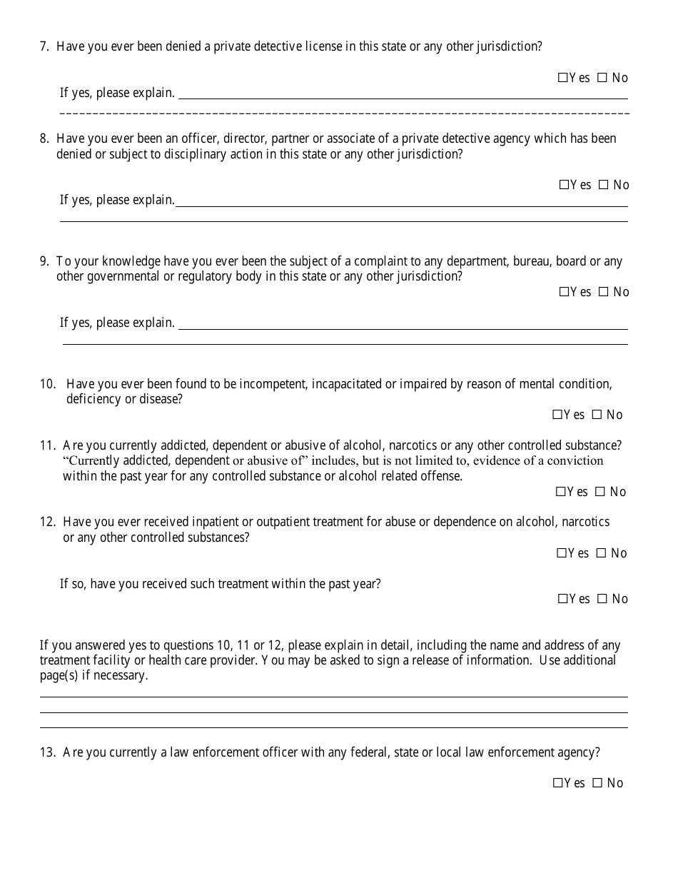 Private Detective - Initial Application - Kansas, Page 6