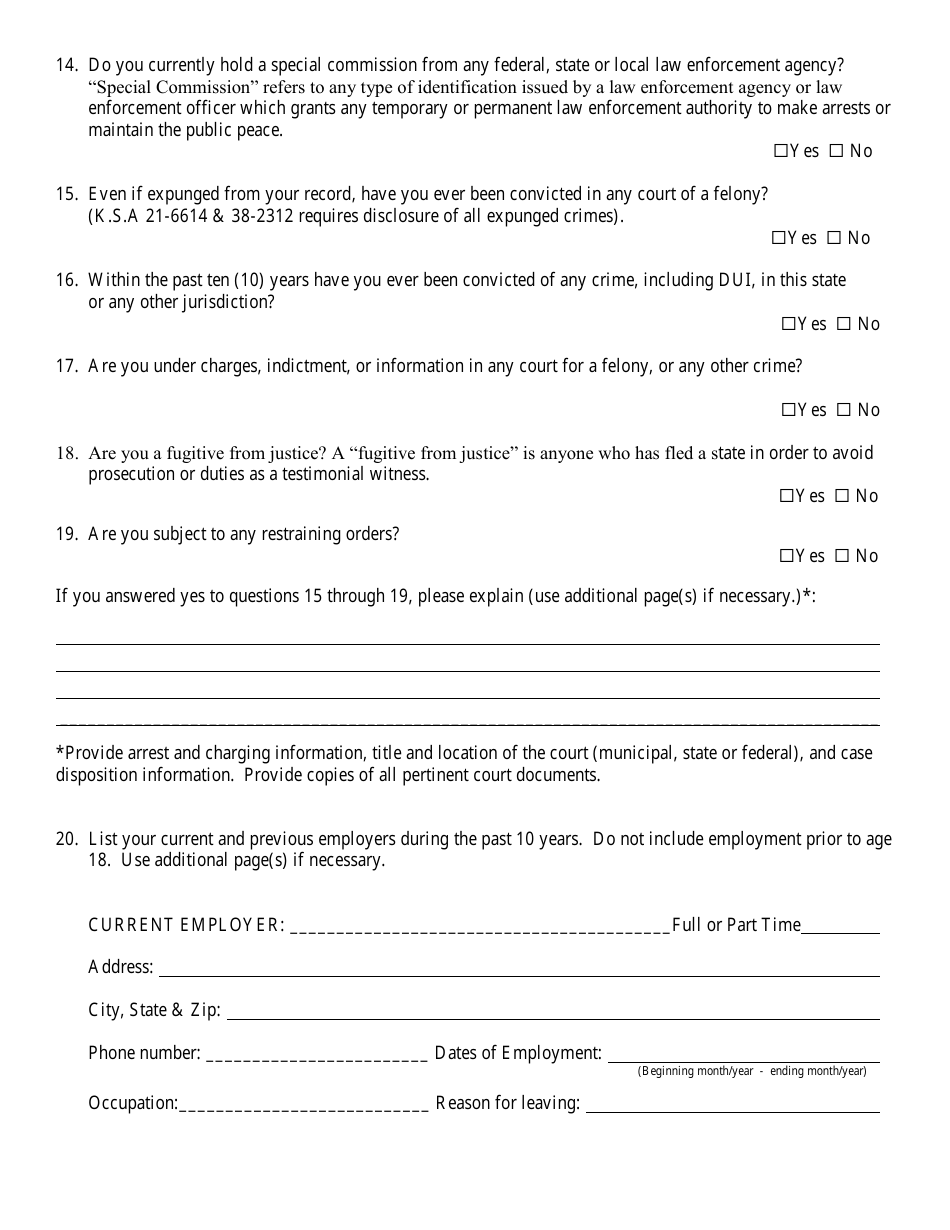 Private Detective - Initial Application - Kansas, Page 7