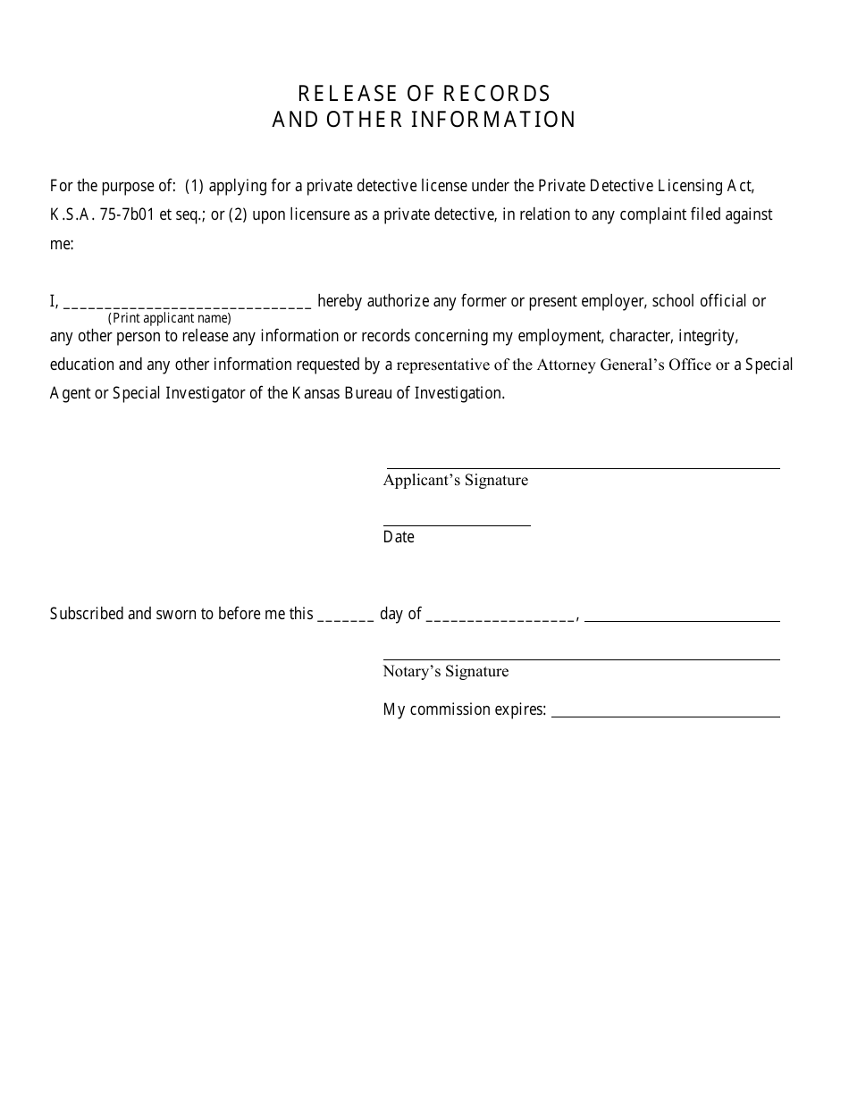 Private Detective - Initial Application - Kansas, Page 9