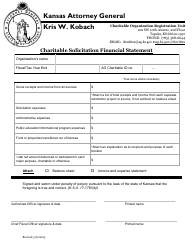 Document preview: Charitable Solicitation Financial Statement - Kansas