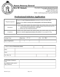 Professional Solicitor Application - Kansas