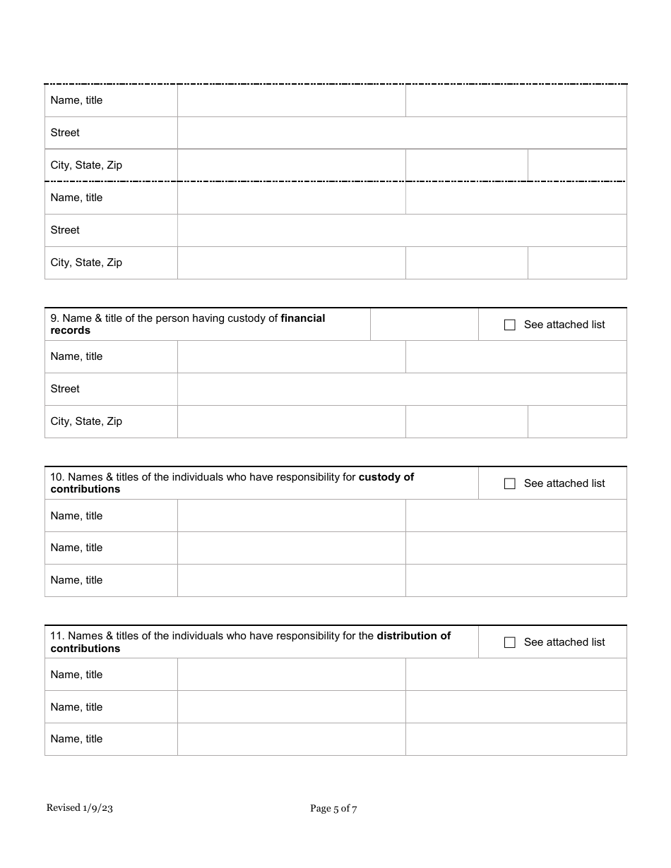 Charitable Organization Registration Statement for Solicitations - Kansas, Page 6
