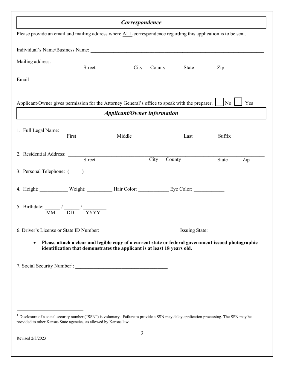 Initial Application for Roofing Contractor Registration - Kansas, Page 3