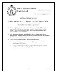 Initial Application for Scrap Metal Dealer Registration - Kansas