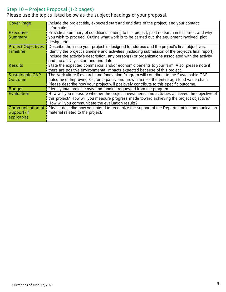 Application Form - Agriculture Research  Innovation Program - Prince Edward Island, Canada, Page 3